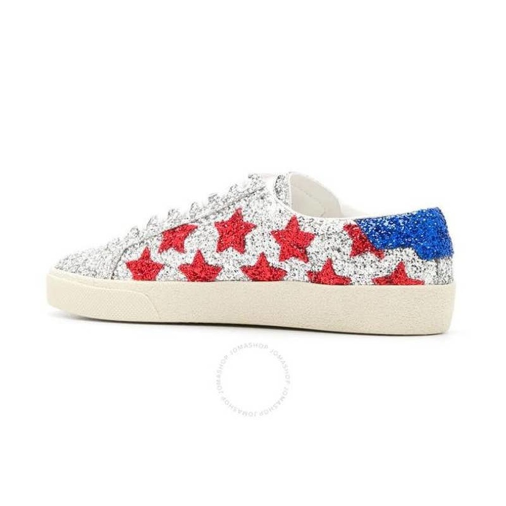 Saint Laurent Glitter Court Classic Star Sneakers - Picture 2 of 8